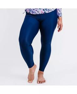 Длинные леггинсы для плавания больших размеров Calypsa, синий