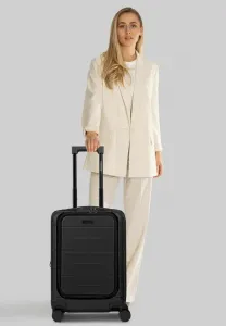 London laptopfach mit dehnfalte wheeled suitcase Police, Deep Black
