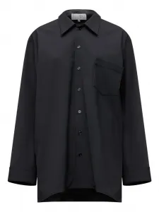 Платье-рубашка с длинными рукавами MM6 Maison Margiela, черный