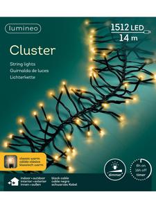 Lumineo Гирлянда CLUSTER 1512 из светодиодов, 14 м, черный кабель, классический теплый белый цвет