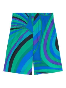 Шорты с принтом Iride Pucci, синий