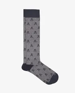 Мужские высокие носки с принтом черепа Scalpers, серый