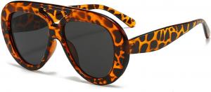 Овальные солнцезащитные очки с двойной перемычкой, модные женские солнцезащитные очки-пилот, стильные солнцезащитные очки для активного отдыха, мужские солнцезащитные очки 75506 Melrose, Amber Grey