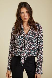 Блузка с принтом «Эффи» и завязкой на шее Baukjen, бежевый