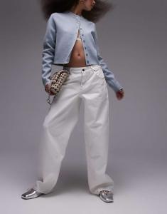 Topshop – джинсы кремового цвета с низкой посадкой и лямкой сзади