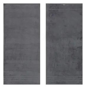 Банное полотенце Egeria "Престиж", (1 шт.), однотонная программа с полосатой каймой, хлопок SUPIMA 75х160 см (1 шт.), цвет anthrazit