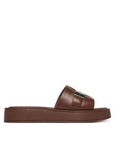 Мюли Flatform Slide W/Ck Hw - Lth HW0HW02368 Calvin Klein, коричневый