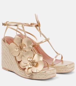 Орхидея 110 босоножки-кюлоты из металлизированной кожи Zimmermann, золотой