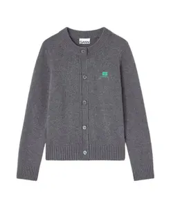 Кардиган из шерстяной смеси Ganni, серый