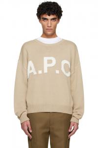 A.P.C. Бежевый свитер с логотипом 'apc'