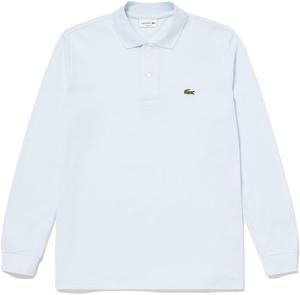 Официальная поло-рубашка Lacoste Original Fit с длинным рукавом, модель L1312, светло-синий