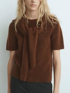 Свитер Leire с деталями шарфа Mango, Brown