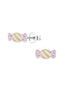 Alexander York Детские серьги-гвоздики BONBON с белым кристаллом из серебра 925 пробы, комплект из 2 штук