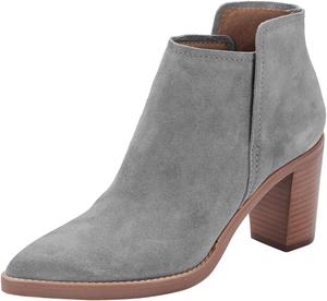Женские ботильоны FOWT с заостренным носком, на высокой массивной подошве, короткие, с проймой для надевания, повседневная обувь для офиса, размер 4-16 США, Grey