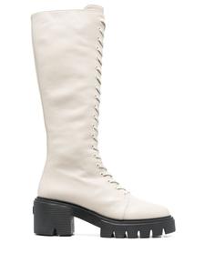 Stuart Weitzman массивные сапоги на шнуровке, нейтральный цвет