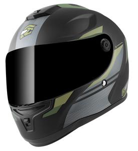 Шлем FC-Moto ff114b zeron, Black Matt/Green