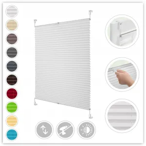 LICHTBLICK ORIGINAL жалюзи плиссе «Klemmfix», светозащита, без сверления, натяжные жалюзи плиссе, цвет weiß + weiß