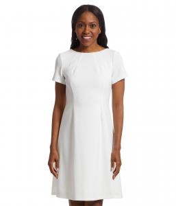 Платье Calvin Klein Scuba Short Sleeve Solid Aline, белый