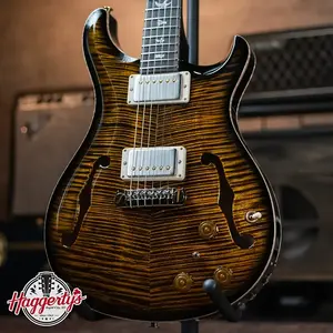 Электрогитара PRS Hollow Body II Piezo 10 Top - Yellow Tiger Smokeburst с жестким футляром