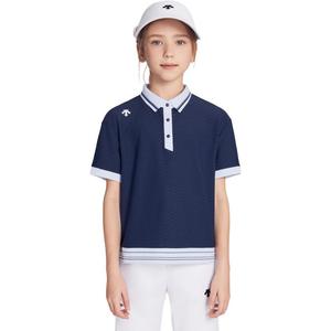 Футболка для гольфа для подростков Descente, nv-черный iris