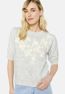 Футболка с принтом FLORAL EMBROIDERED LolaLiza, светло-серый