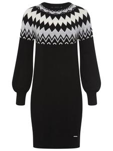 Laura Scott Черно-серое вязаное платье