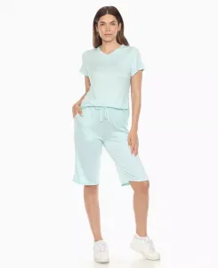 Женский комплект с коротким рукавом и капри для дома White Mark, синий
