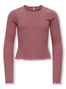 KIDS ONLY Футболка с длинными рукавами KOGDIXI LIFE L/S O-NECK STRIPE TOP JRS в цвете «розовый лимонад»