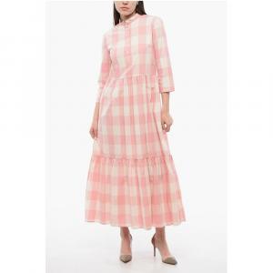 Длинное клетчатое платье Woolrich, белый