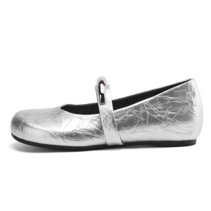 DAPHNE Серебряные балетки Мэри Джейн, цвет Silver