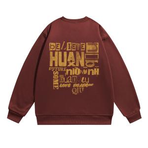 Свитшот Unisex Crew Neck Moderate Heavyweight HUANQIU, burgundy