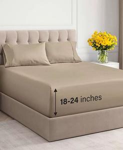 Комплект простыней из микрофибры премиум-класса с очень глубокими карманами Cgk Unlimited, черный