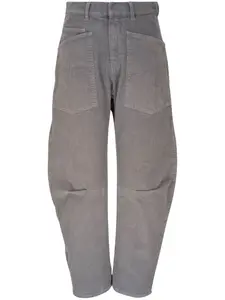 Вельветовые брюки с завышенной талией Nili Lotan, серый