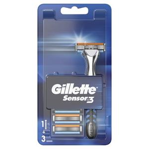 Ручка бритвы Gillette Sensor3 + сменные лезвия, 3 шт.