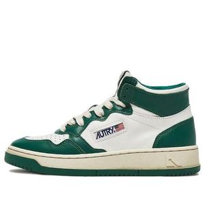 Кроссовки medalist mid leather sneakers two-toned 'white green' Autry, белый