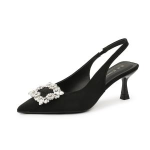 Туфли на тонком каблуке высотой 6,5 см, женские Bamiti, Black