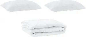 Одеяло с подушкой, 3 шт., белое, из микрофибры vidaXL