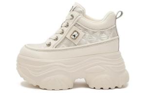 Легкие теплые низкие кроссовки на массивной подошве для женщин, увеличивающие рост Milan love song, White