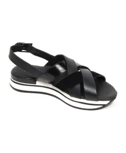 Сандалии с перекрещенными ремешками Hogan, черный