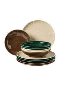 Сервиз обеденный Терра, 12 предметов Seltmann Weiden, зеленый/песочный/коричневый