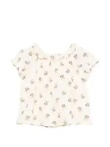 Топ Lara с цветочным принтом и оборками Bonpoint, бежевый