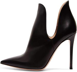 Женские ботильоны FSJ с заостренным носком, высокие каблуки, туфли на шпильке, с вырезом V, размер 4-15 США, Black