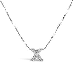 Ожерелье с подвеской "AZ" в форме пузыря из 10-каратного золота с бриллиантами Haus Of Brilliance, White | X