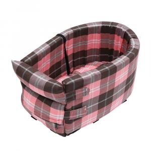 Большое клетчатое автокресло для собак для средних и маленьких щенков, кошек, домашних животных, дорожная кровать Unique Bargains, цвет Gray Pink