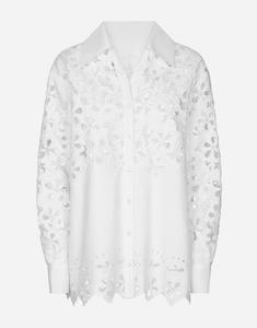 Оверсайз хлопковая рубашка с вырезами Dolce & Gabbana, белый