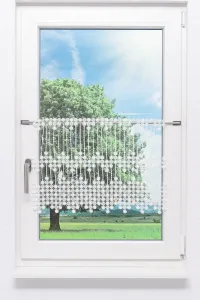 Штора для кафе, кружево Плауэн - жемчужное (Ш x В) 48 см * 45 см, белое Plauener Spitze