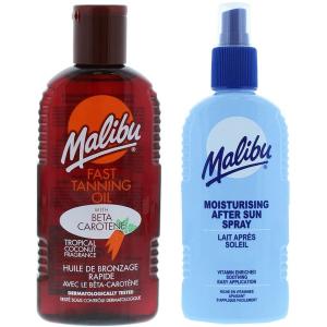 Солнцезащитное масло «Малибу» с морковью и кокосом 200 мл + Бальзам-спрей после загара 200 мл Malibu
