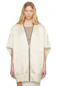 Голливудская стеганая кожаная куртка-бомбер с рельефными швами Rick Owens, цвет dinge