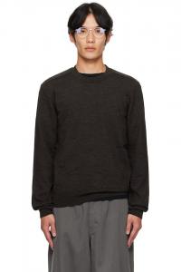 Maison Margiela Коричневый свитер с круглым вырезом