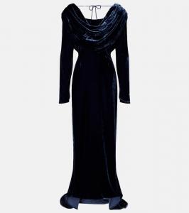 Айветт платье из струящегося бархата Rotate, Graphite